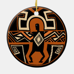 Mimbres Warrior Keramik Ornament