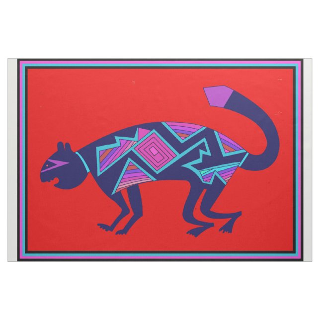 Mimbres Wild Cat Fabric Design Stoff (Yard (91,4 cm))