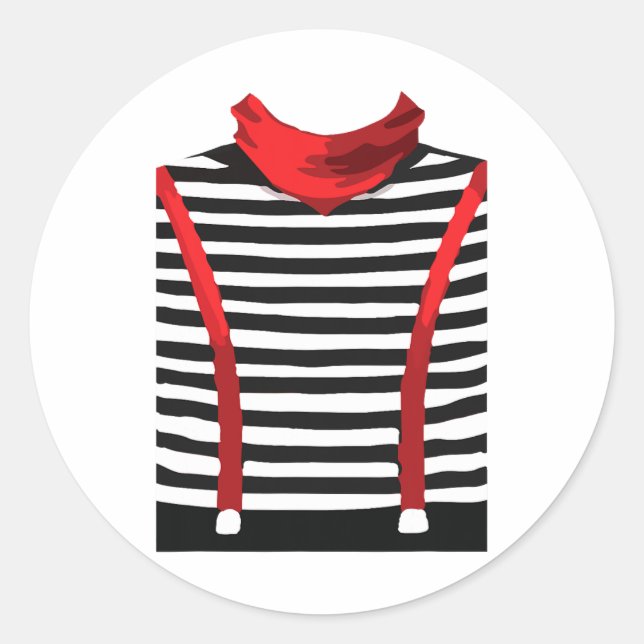 Mime Artist Performer Arts Halloween Kostümcospl Runder Aufkleber (Vorderseite)