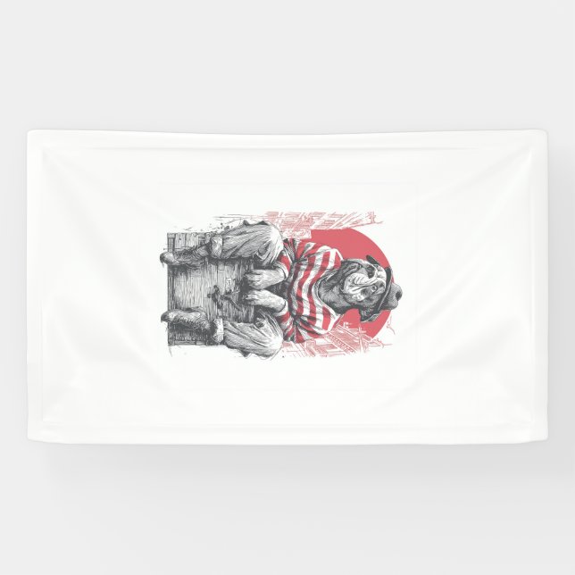 Mime Mastiff � Stummer Lustiger Hund Banner (Horizontal)