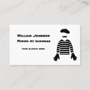 Mime-Pantomime-Mimitoring meiner Business-Karte Visitenkarte