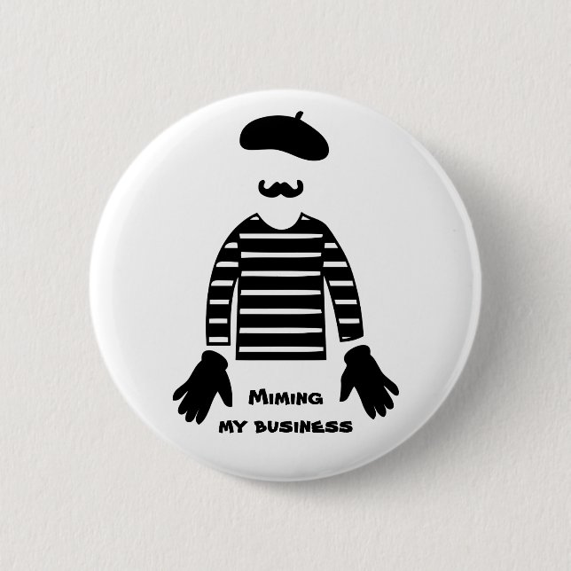 Mime Pantomime Mimming Button (Vorderseite)