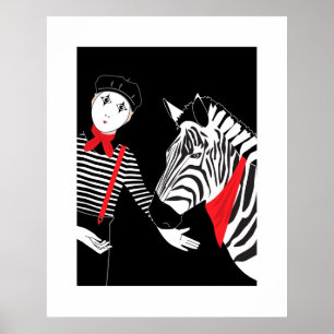 Mime Zebra-Poster Poster
