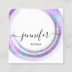 Mimetic Camouflage Abstrakte Mode Pink White Squ Quadratische Visitenkarte