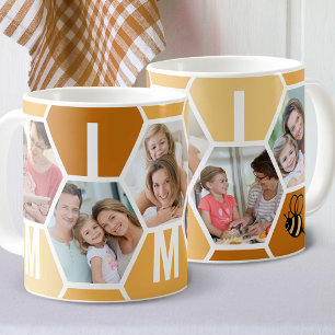Mimi 5 Foto Editable 4 Letter Bee and Honeycomb Kaffeetasse