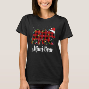 Mimi Bär Büffel Rot Kariert Passende Familie Weihn T-Shirt