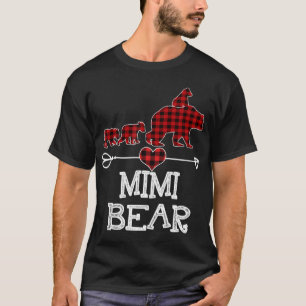 Mimi Bär Weihnachten Pyjama Rot Kariert Buffalo Fa T-Shirt