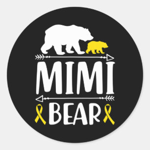 Mimi Bären Krebs Bewusstsein geben Geschenk Mama e Runder Aufkleber