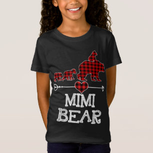 Mimi Bear Christmas Pajama Roter Kariert Buffalo F T-Shirt