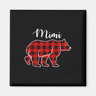 Mimi Bear Karierte Weihnachtskostüme Matching Fam Magnet