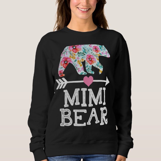 Mimi Bear Mama Oma Floral Happy Mother Day Ch Sweatshirt (Vorderseite)