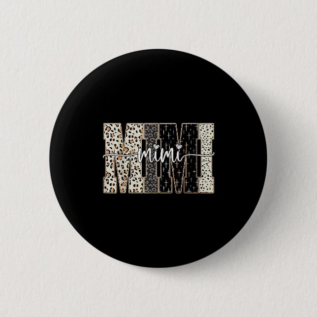 Mimi Bible Leopard Cross Faith And Love Christian  Button (Vorderseite)