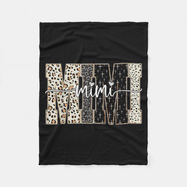 Mimi Bible Leopard Cross Faith And Love Christian  Fleecedecke (Vorderseite)