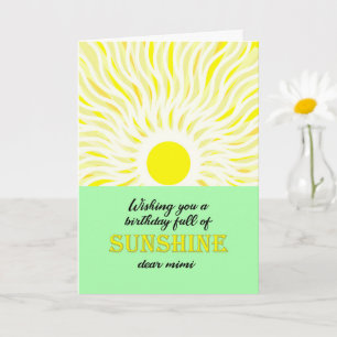 Mimi Birthday Bright Sunshine Card Karte