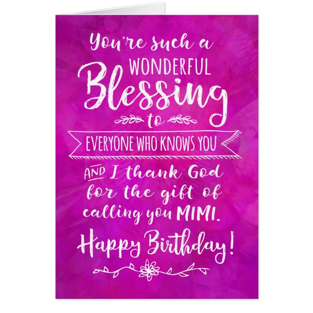 Mimi Birthday, du bist ein Segen (Vorne)