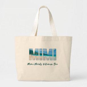 "Mimi braucht Vitamin Sea" Beach-Themed Tote-Tasch Jumbo Stoffbeutel