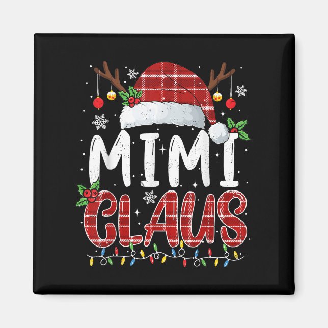 Mimi Claus Christmas Lights Pajama Family Matching Magnet (Vorne)