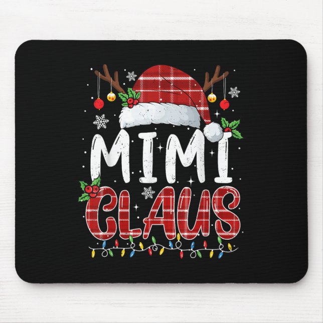 Mimi Claus Christmas Lights Pajama Family Matching Mousepad (Vorne)