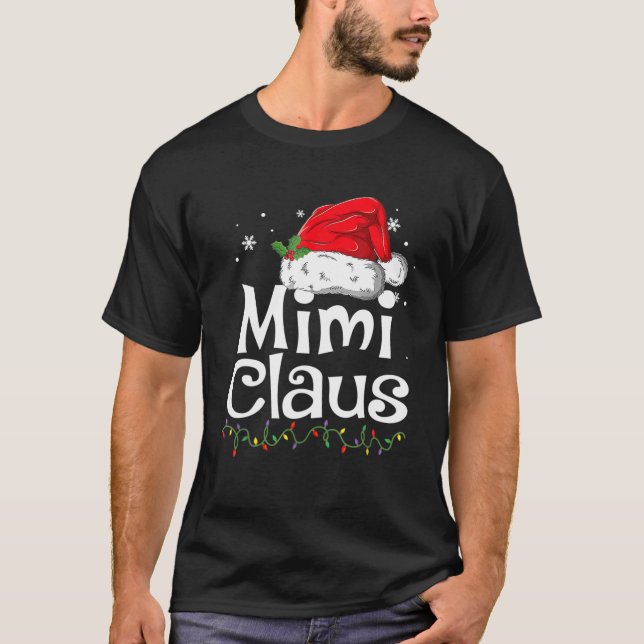 Mimi Claus Christmas Pajama Familie Matching Xmas T-Shirt (Vorderseite)