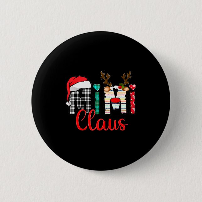 Mimi Claus Reindeer Christmas  Button (Vorderseite)