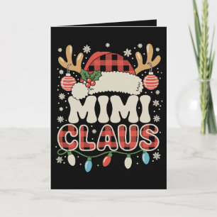 Mimi Claus rote Buffalo Karo Weihnachtslichter Xma Feiertagskarte