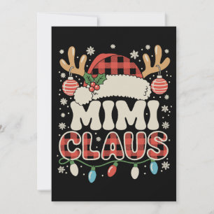 Mimi Claus rote Buffalo Plaid Weihnachtslichter Xm Feiertagskarte