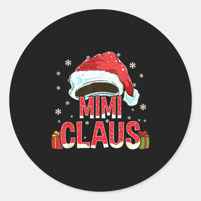 Mimi Claus Shirt Group Matching Family Christmas  Runder Aufkleber (Vorderseite)