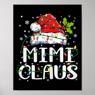 Mimi Claus Weihnachtslicht Pajama Familie Matching Poster