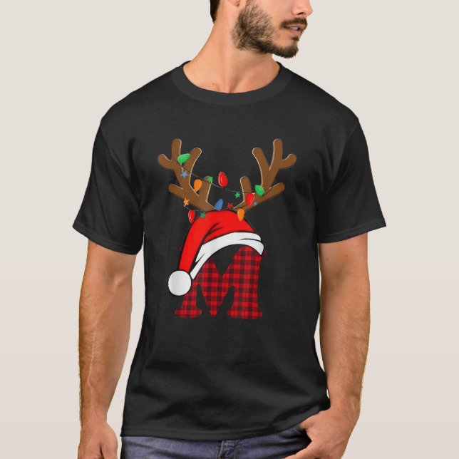 Mimi Claus Weihnachtsmannmütze Reindeer Red Karier T-Shirt (Vorderseite)