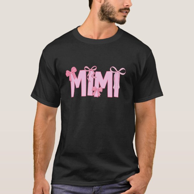 Mimi Coquette Bow Pink Ästhetische Mutter s Day Mi T-Shirt (Vorderseite)