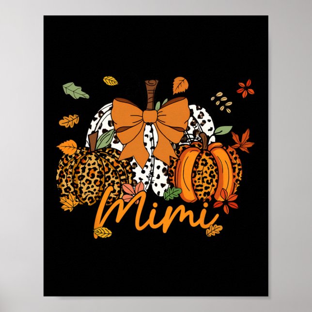 Mimi Erntedank Leopard Pumpkin Coquette Bow Mama Poster (Vorne)