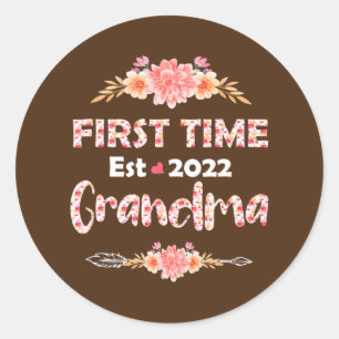 Mimi Est 2022 zum ersten Mal für neues Oma geworbe Runder Aufkleber