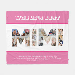 Mimi Foto Collage Letter Cutout Oma Birthday Fleecedecke