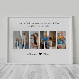 Mimi-Fotocollage-Erinnerung für Oma von den Enkelk Poster