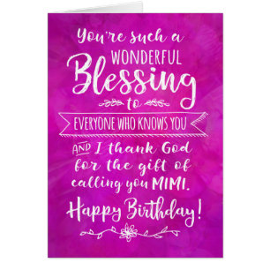 Mimi Geburtstag, du bist ein Segen