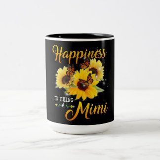 Mimi-Geschenk| Glück ist eine Mimi Sonnenblume Zweifarbige Tasse