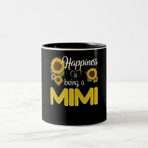 Mimi-Geschenk  Glück ist eine MiMi Sonnenblume Zweifarbige Tasse