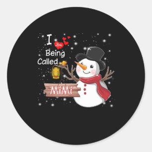 Mimi Gift I Liebe wird Mimi Snowman genannt Runder Aufkleber