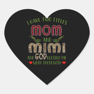 Mimi Gift | Ich habe zwei Titel Mama und Mimi Herz-Aufkleber