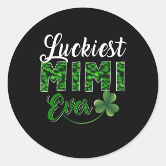 Mimi Gift | Luckiest Mimi Ever Blume Mimi Lover Runder Aufkleber