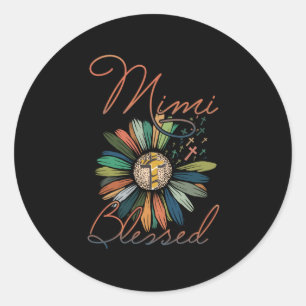 Mimi Gift Mimi Gesegnete Blume farbenfroh Runder Aufkleber