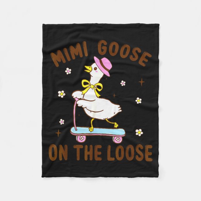 Mimi Goose On The Loose Funny Birthday Matching Fa Fleecedecke (Vorderseite)