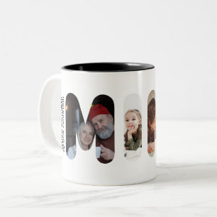 Mimi Individueller Foto-Collage-Personalisierte Om Zweifarbige Tasse