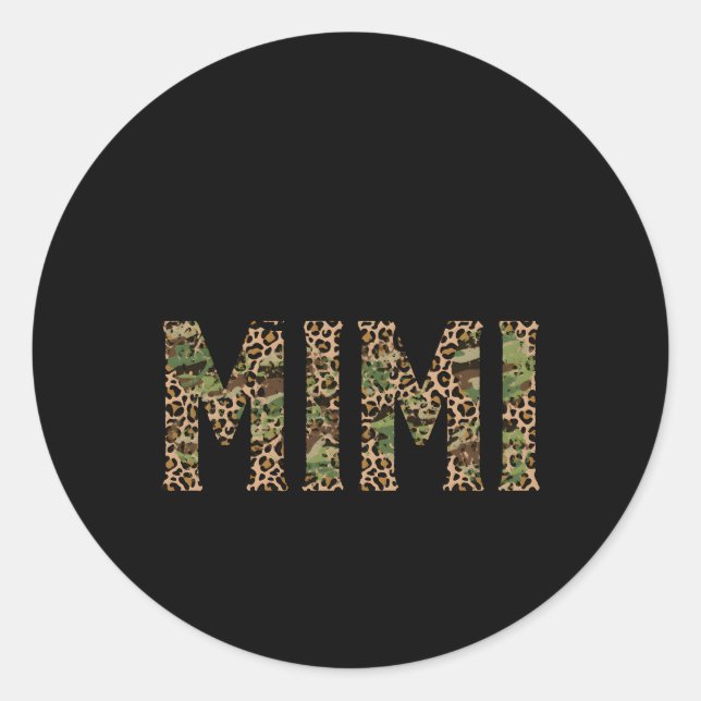 Mimi Leopard Oma Mimi von Mimi Runder Aufkleber (Vorderseite)