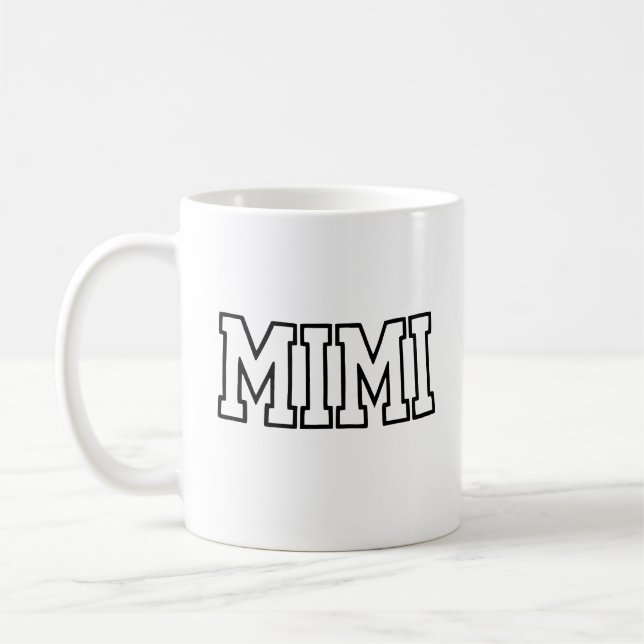 Mimi Name Typografie Design Kaffeetasse (Links)