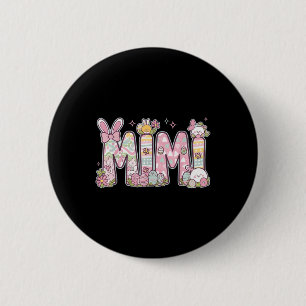 Mimi Oaster Coquette Bow Happy Oaster Bunny Rabbit Button