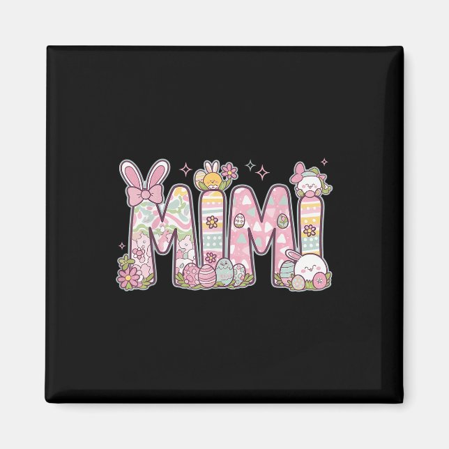 Mimi Oaster Coquette Bow Happy Oaster Bunny Rabbit Magnet (Vorne)