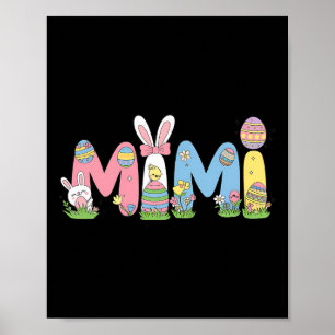 Mimi Oaster Coquette Bow Happy Oaster Bunny Rabbit Poster