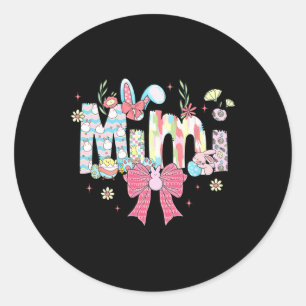Mimi Oaster Coquette Bow Happy Oaster Bunny Rabbit Runder Aufkleber