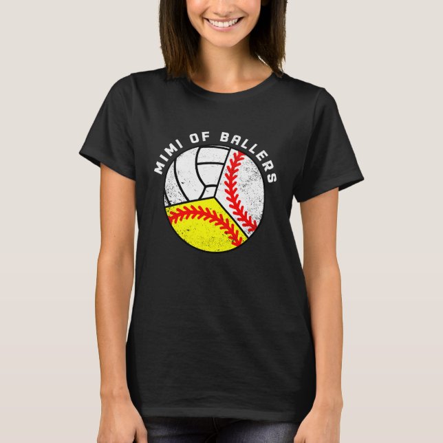 Mimi Of Ballers Baseball Softball Volleyball Mimi T-Shirt (Vorderseite)